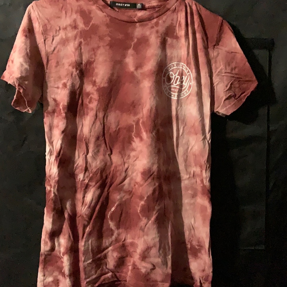 Obey Women’s Brick Red Tie Dyed T shirt